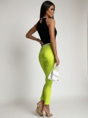 Pantaloni push up din denim verde neon 46669